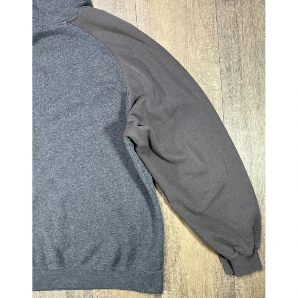 Vintage 00s Y2K Nike Spellout Center Swoosh Gray Brown Hooded Sweatshirt Large